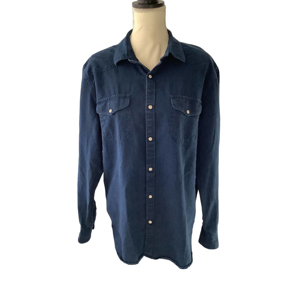 Lucky brand women’s denim shirt‎ large pearlescent buttons EUC